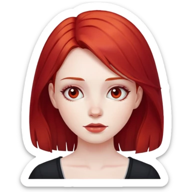 Девушка с чёрно-красными волосами sticker