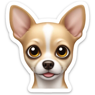perrita chihuahua blanca con cafe claro sticker