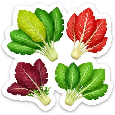 different salad leaves different colors  sticker