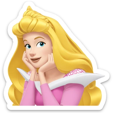 smiling princess with blonde hair sticker