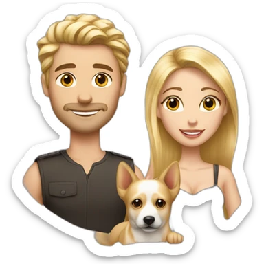 blond-hair-sexy-man-and-girl-with-dog sticker