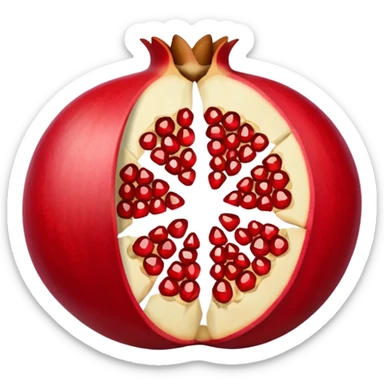 Opened pomegranate from into 4 direction  sticker