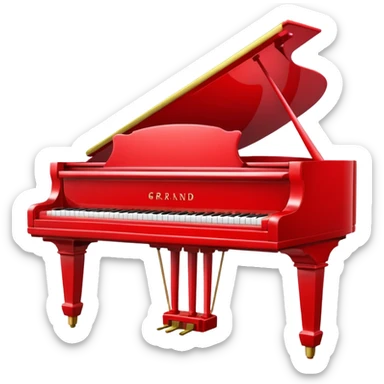 red piano sticker