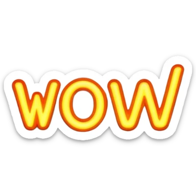 neon sign "wow" sticker
