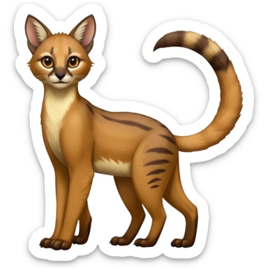  glorious divine exotic cute cool beautiful shiny beautiful fantasy-caracal-civet-genet-sergal-vernid-Cacomistle-oncilla-animal-Fakémon-hybrid-fursona (full body) sticker
