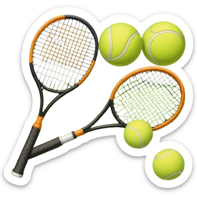 tennis rackets court and ball sticker