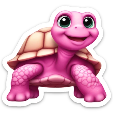 Cute pink turtle sticker