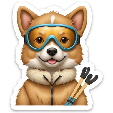 Chien qui fait du ski sticker