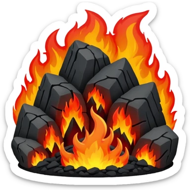 hell view with Red and black with fire with coal sticker