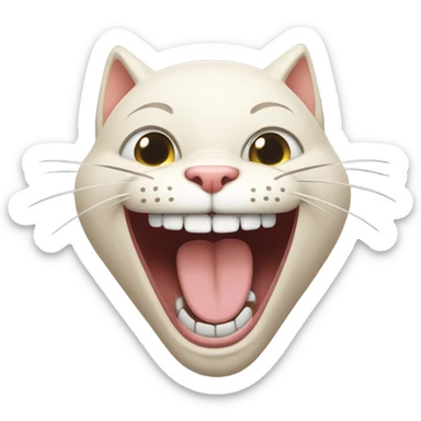 Bald cat laughing  sticker