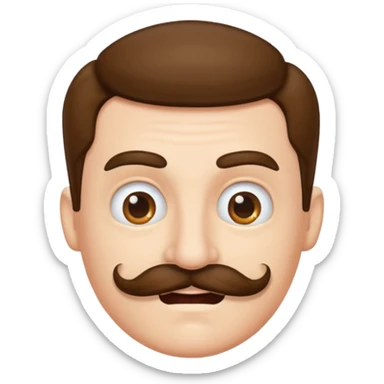 Silly with moustache sticker