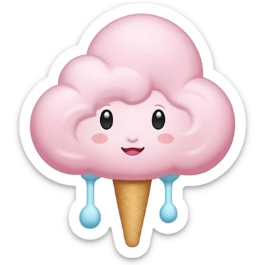 white Cloud Cotton Candy – light white puff, oversized and airy. sticker