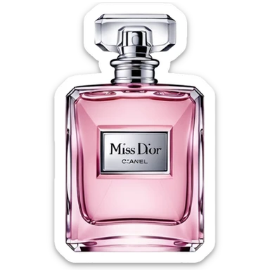 Miss Dior perfume bottle pink glass sticker