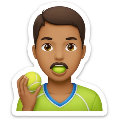 tennis balls in your mouth sticker