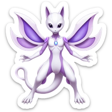 Mewtwo-Lunala-Fakémon-hybrid-creature (full body)  sticker