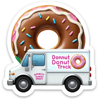 big donut truck with donut decals, frosting decals and sprinkle decals sticker