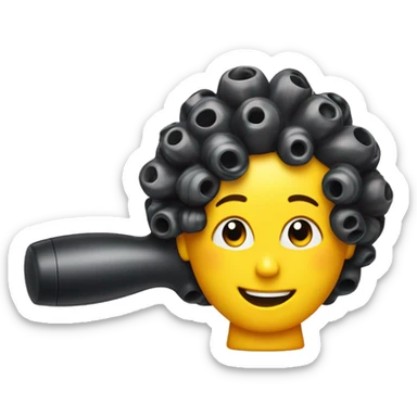 a plastic curler for hair on desk sticker