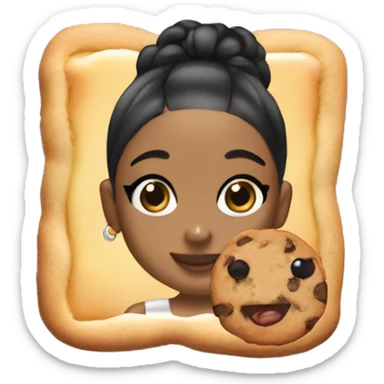 black ariana grande with a cookie and a juice box sticker