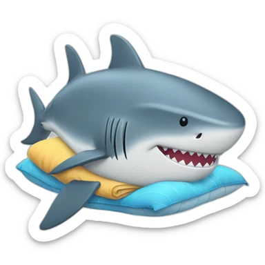 Shark who is sleeping with a plush sticker