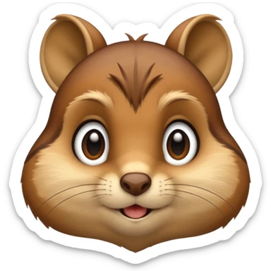 Chipmunk emoji face only sticker