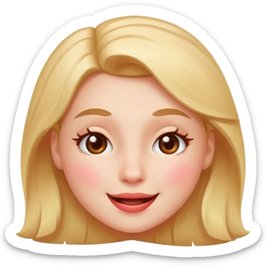 girl's face winking, only face, no text sticker
