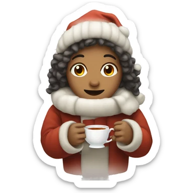 Winter, christmas, tea sticker