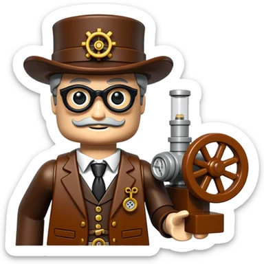 Steampunk Inventor lego toy sticker