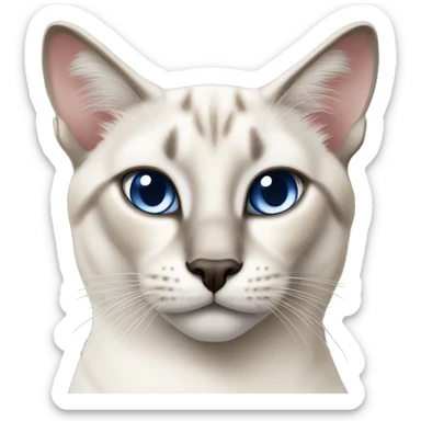 White lynx point Siamese cat face  sticker