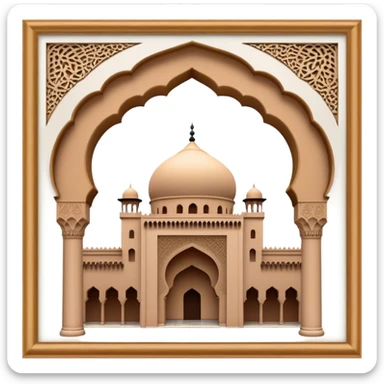 Cinematic Realistic Alhambra Landmark Emoji, capturing the intricate Moorish architecture, ornate arches. sticker