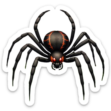 Huge spider sitting on grass with flowers, surrounded by a lush meadow. Detailed eight legs and body, with soft natural lighting enhancing its texture. Calm, serene background with vibrant greenery and a clear sky. Transparent background. sticker