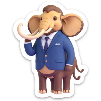 corporate mammoth wearing navy blue blazer sticker
