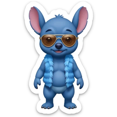 Stitch walking on the beach sticker