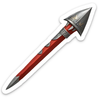medieval long red spear sticker
