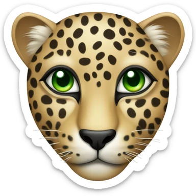 Leopard face with green eyes sticker