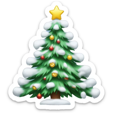 snowey christmas tree sticker