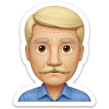 blonde Mustache Man elder sticker