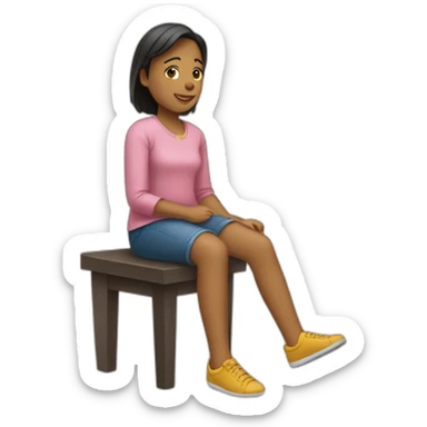 Fille assise sur garcon sticker