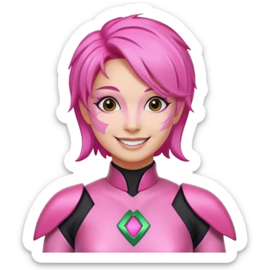 pink power ranger, woman emoji sticker