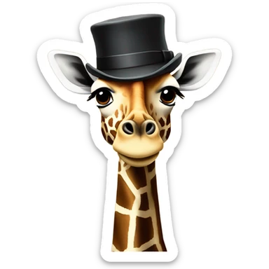 Giraffe with peaky blinder hat  sticker
