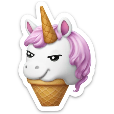 Unicorn pooping ice cream  sticker