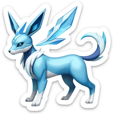 Futuristic Modern Cobalion-Suicune-Glaceon-fakemon-hybrid sticker