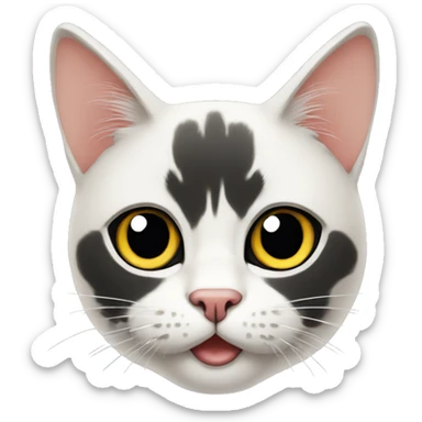 Cat withe and blac sticker