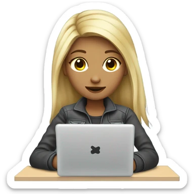 Digital artist blond girl  sticker