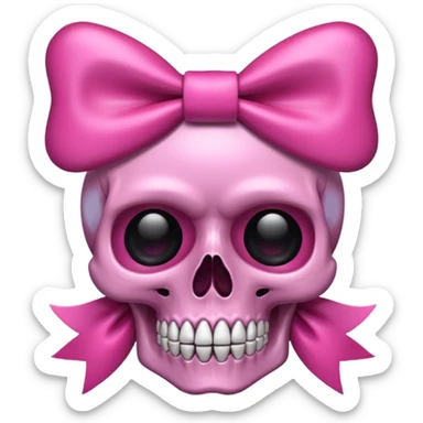 pink skull with a bow sticker