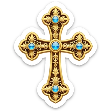 Eastern Orthodox cross. Transparent bakgrundl. sticker