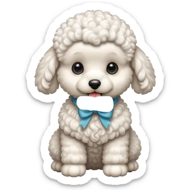 white poodle baby dog sticker
