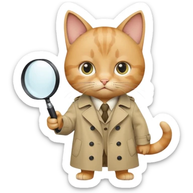cat baby detective sticker