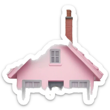 pastel pink house  sticker
