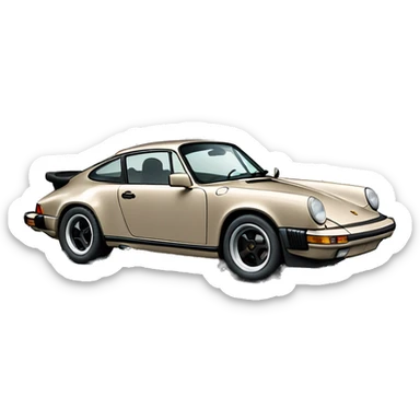 a grey/beige porsche 911 carrera from the 80s sticker