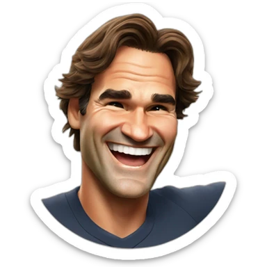Roger Federer laughing  sticker